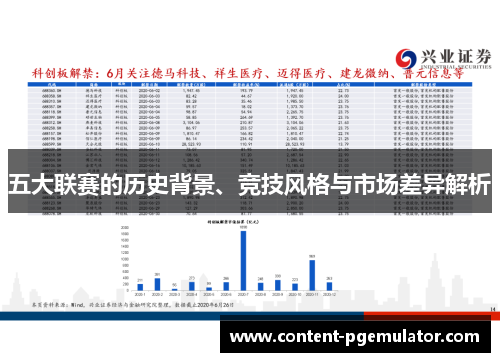 五大联赛的历史背景、竞技风格与市场差异解析